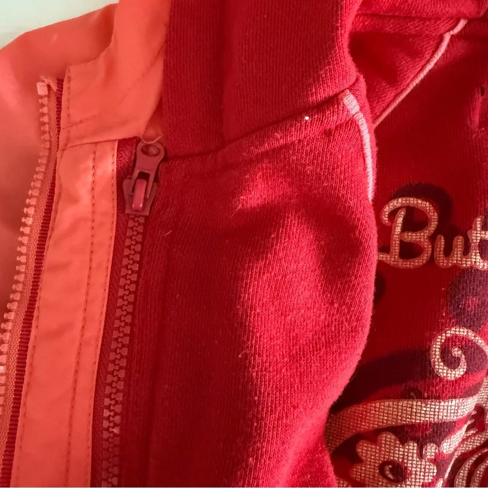 Y2K The Children's Place Coral/Red 3 in 1 Raincoat/Sweatshirt Butterfly Size 24M